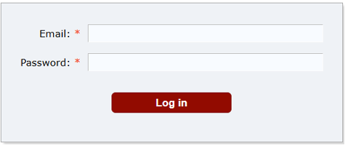 The EasyChair login form, with Email and Password fields and a Log in button.